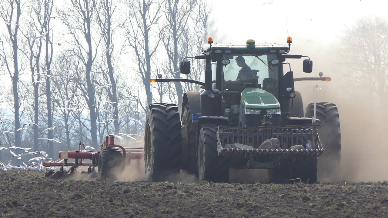John Deere 7310R Preparing Potato Seedbed w/ Väderstad Swift 720 Cultivator | Danish Agriculture