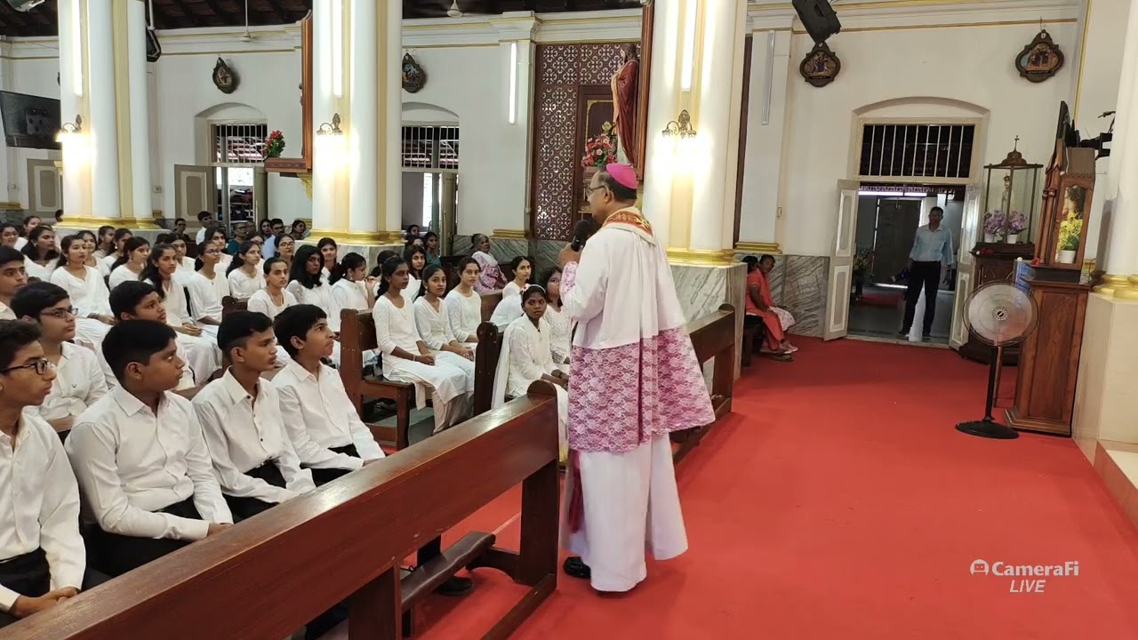 Confirmation catechism by Bishop of Mangalore @ St Sebastian church Bendur