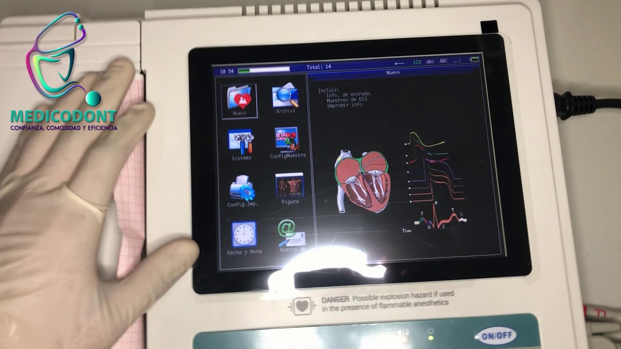 Cómo usar un electrocardiógrafo (EKG) de 12 canales - Contec ECG1200G para medir el ritmo el corazón