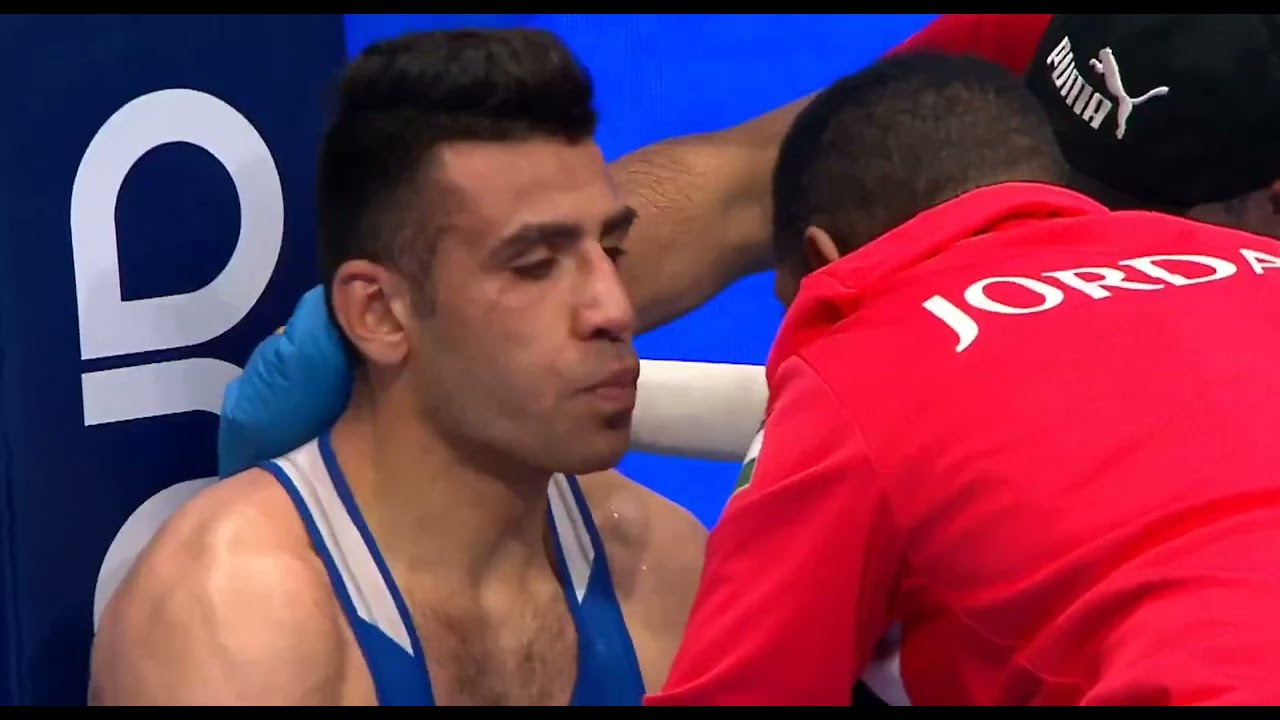 بطولة العالم للملاكمة حسين عشيش الاردن ضد نوربيك كازخستان