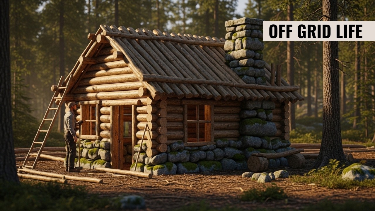 Want to Build a Self-Sufficient Home? Watch This Log & Stone House Build