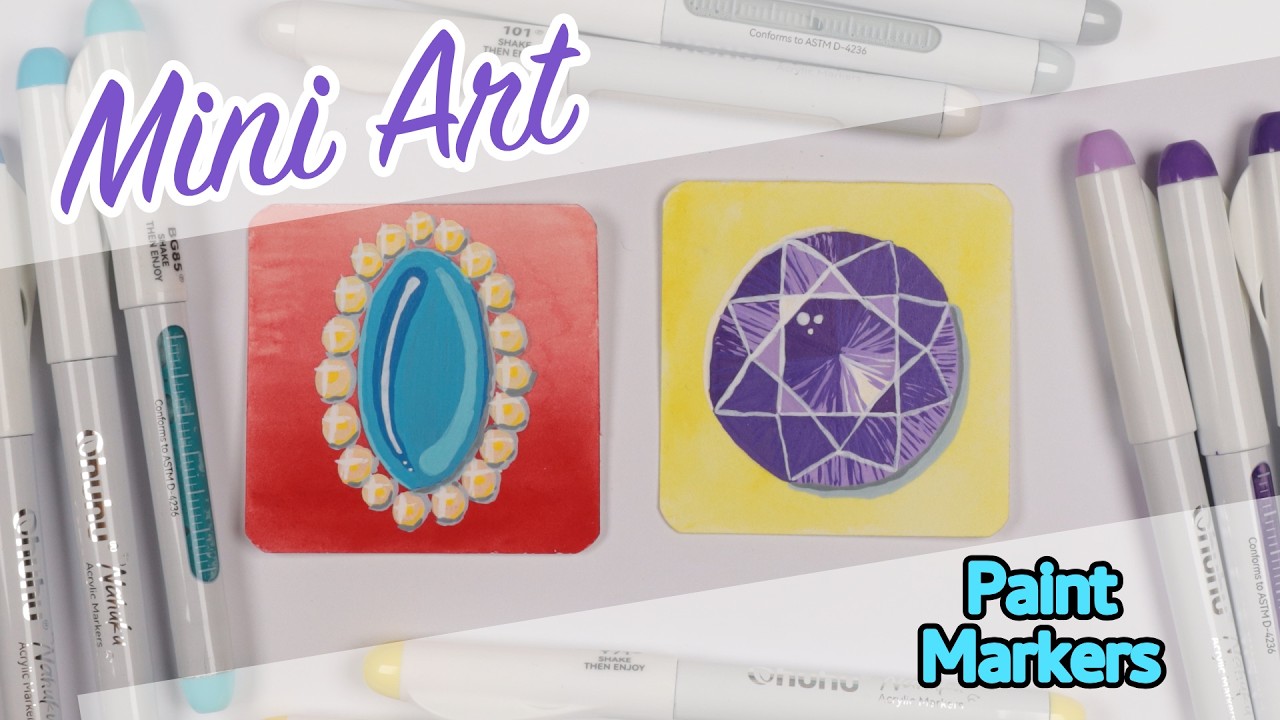 Tiny Art Idea | Painting Gemstones | Paint Markers | Mini Art Gemstones | Paint Markers | Tiny Art