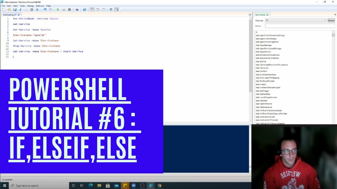 PowerShell Tutorial 6 :  If, elseif, else [Beginners]