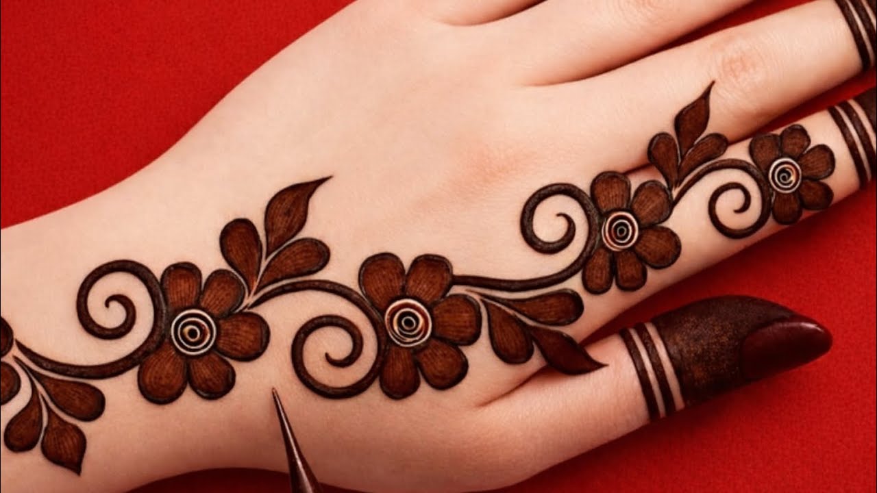 Very simple unique style mehndi design for back hand|new easy mehndi design 2025 | mehandi designs|
