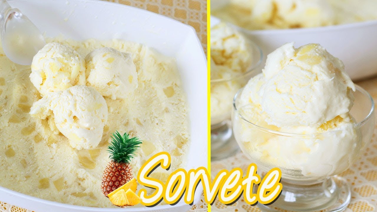 SORVETE CREMOSO DE ABACAXI COM COCO I DE MODO CASEIRO E SUPER FÁCIL I DIKA DA NAKA
