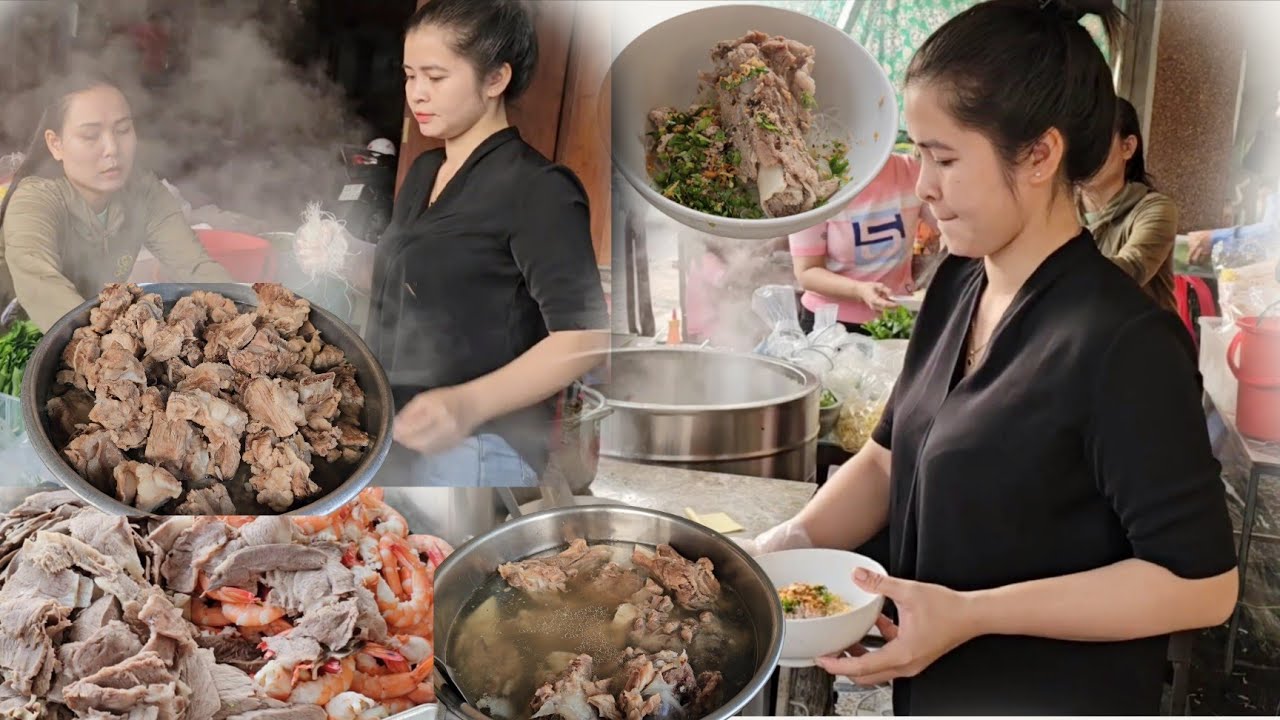 Hủ tiếu Nam Vang chánh gốc Campuchia chủ quán xinh đẹp vui vẻ dễ thương hút khách nườm nượp