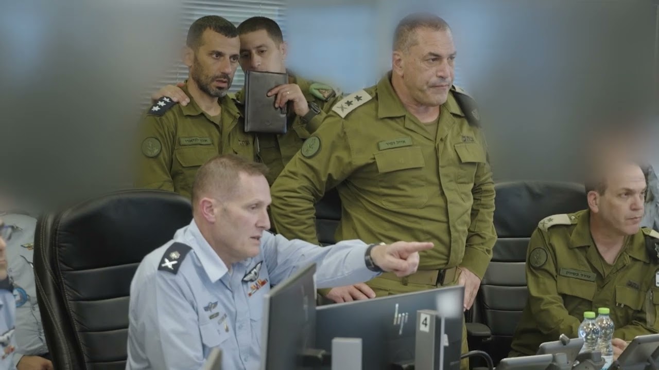 IDF Chief of Staff overseeing strikes against Iran from the Israeli Air Force situation room