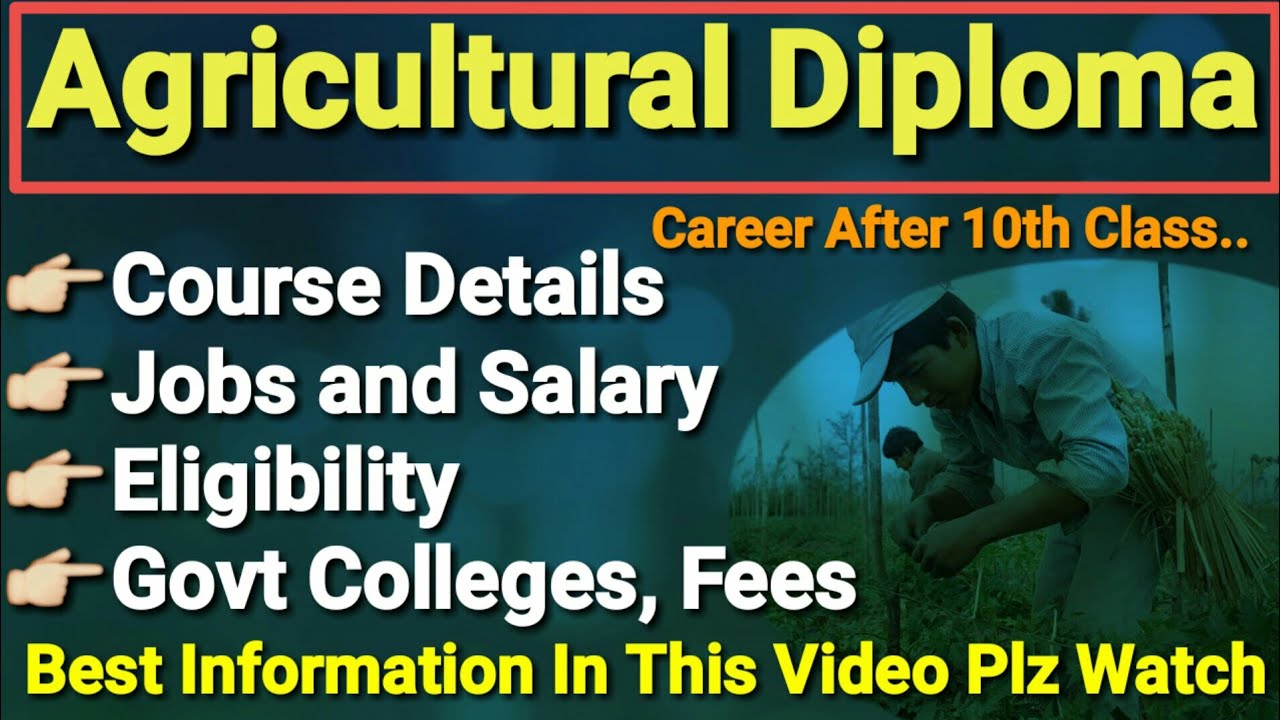 Agriculture diploma full details | Job options after agriculture diploma | Best courses after 10th