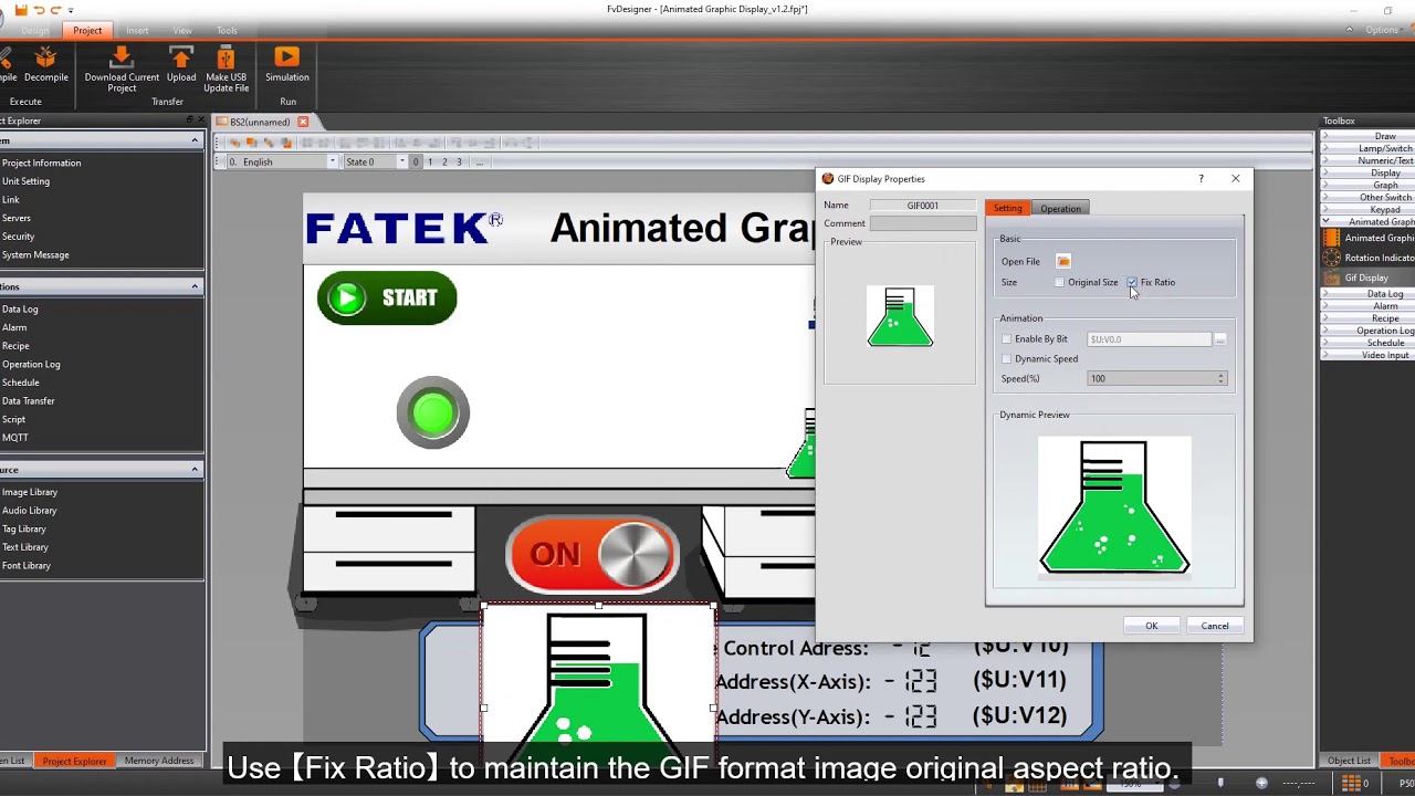 【How FATEK HMI】Ep5  How to use Animated Graphic Display