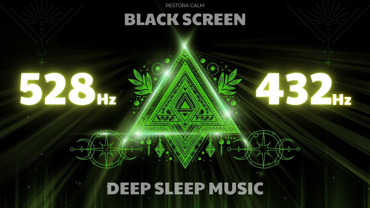 BLACK SCREEN SLEEP MUSIC | 528Hz & 432Hz Healing Frequencies for Restful Sleep