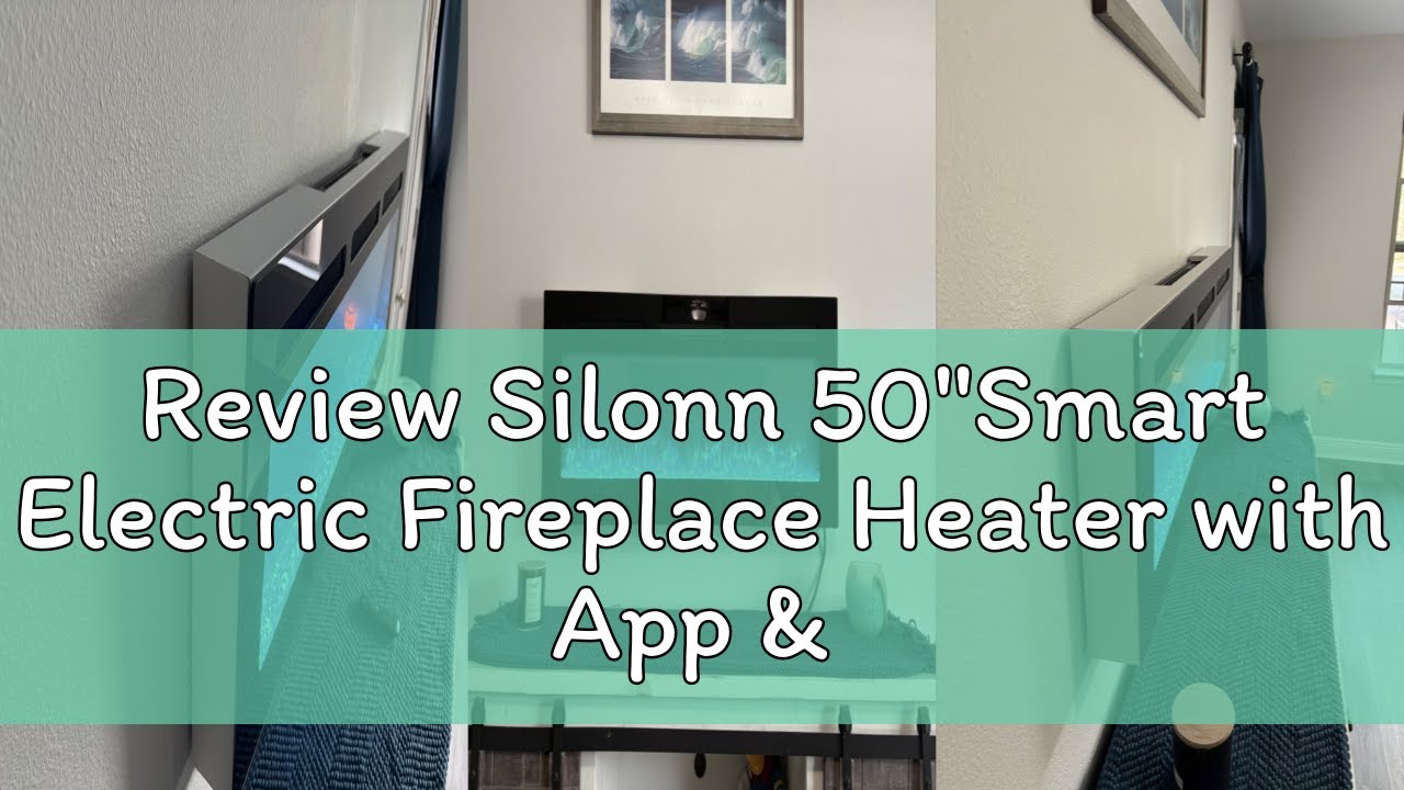 Review Silonn 50″Smart Electric Fireplace Heater with App & Remote Control, 5300 BTU Heat Output, Ul