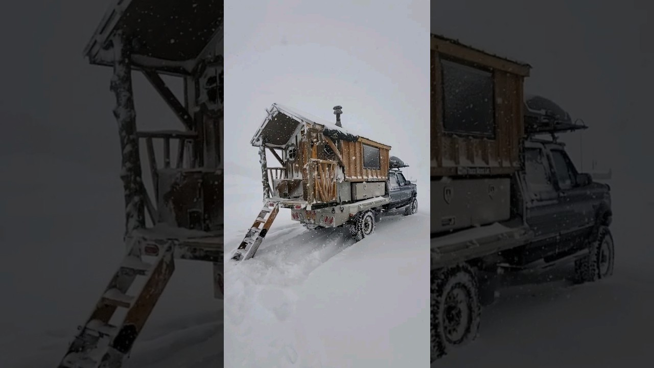 Riding out a Snowstorm in a Truck Camper in Alaska