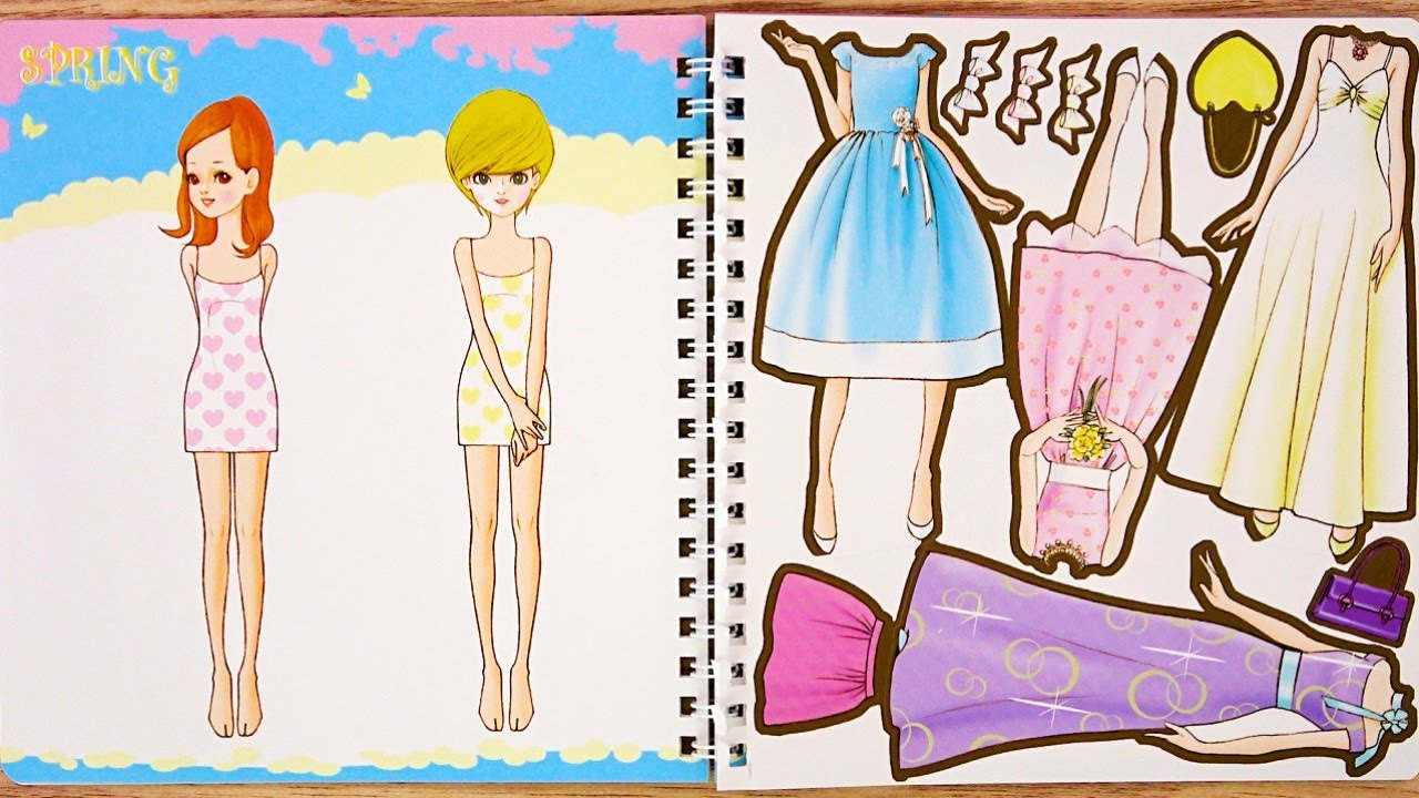 [Sticker Play] 오샤레 노트| 예쁜 소녀들을 옷과 패션 아이템 스티커로 꾸미기| Pretty Girls Dress-Up Fashion Item Sticker Book