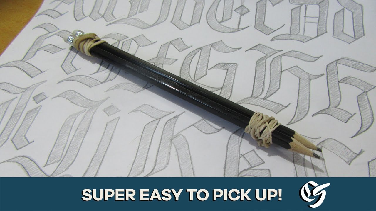 How to do Gothic Calligraphy with Pencils Part 2 (Full Alphabet)