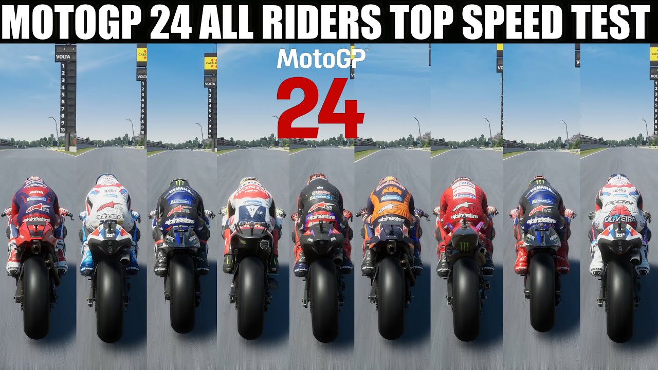 MOTOGP 24 | ALL RIDERS BIKES TOP SPEED BATTLE | MARQUEZ, PECO, MARTIN , ACOSTA , ETC