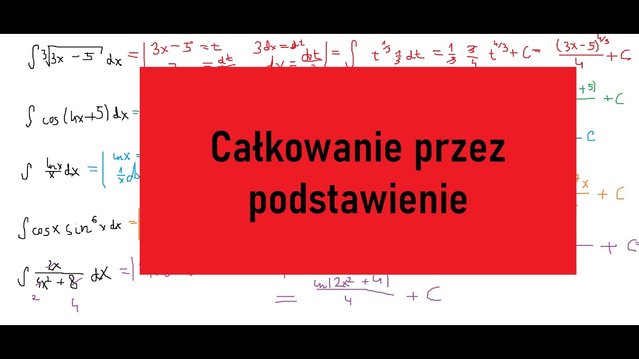 Całki przez podstawienie