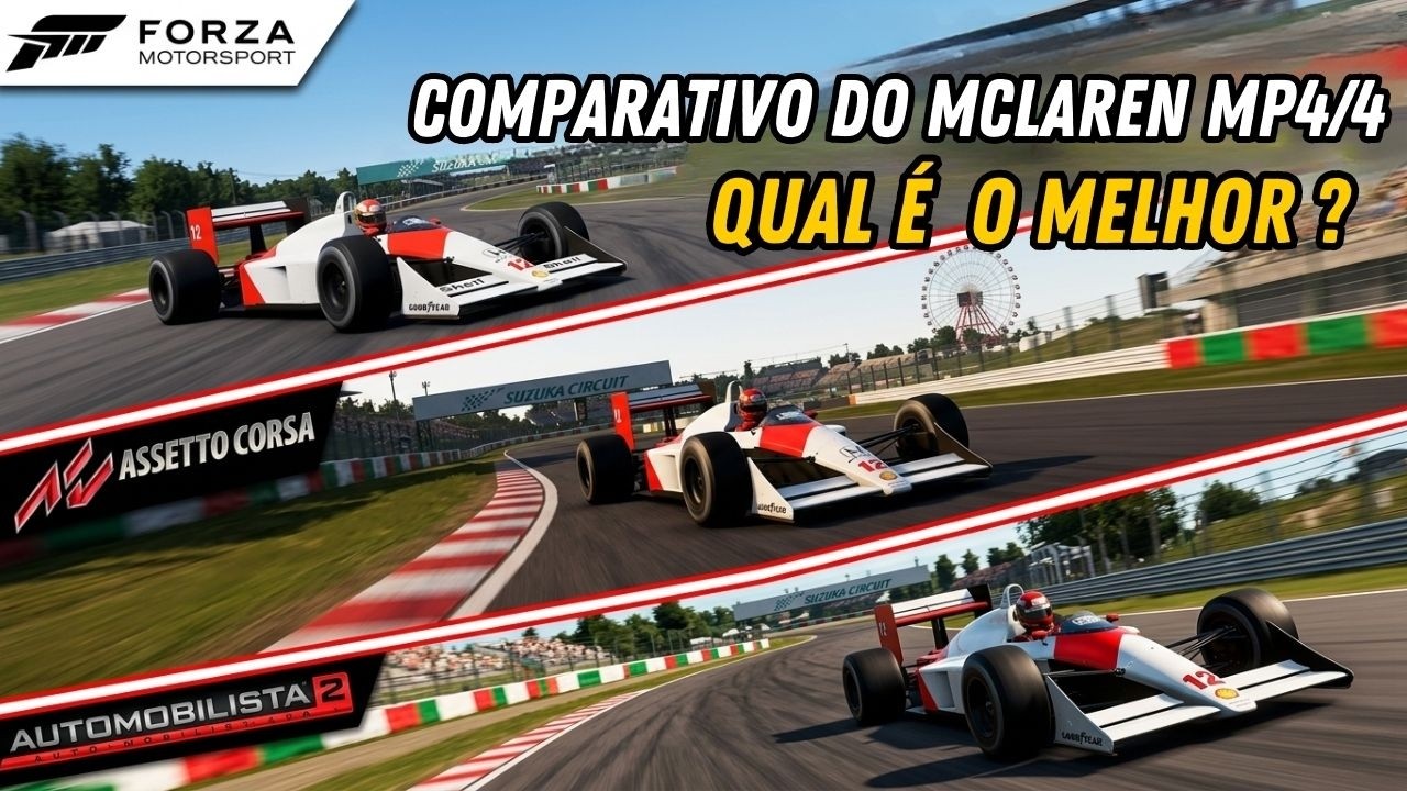 Qual é o MELHOR? McLaren MP4/4 em 3 Jogos Diferentes!
