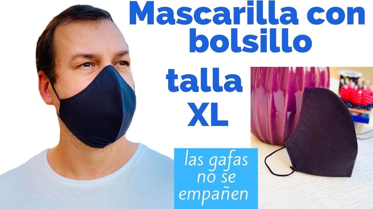 MASCARILLA CON BOLSILLO PARA FILTRO / Talla XL - Las Gafas No Se Empañen