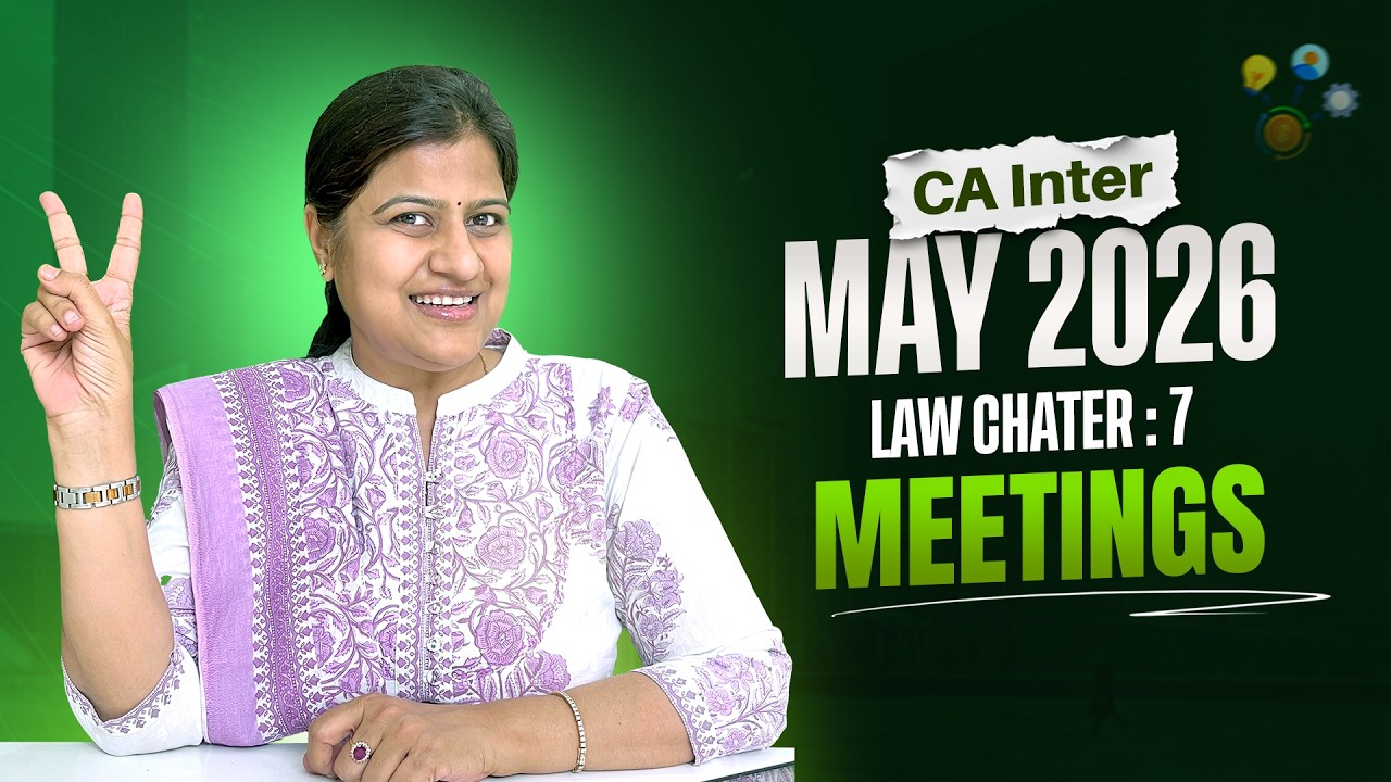 Ch-7 Meetings| Best Law Revision Series | CA Inter Jan'25 | By CA Rachna Parakh Dubey