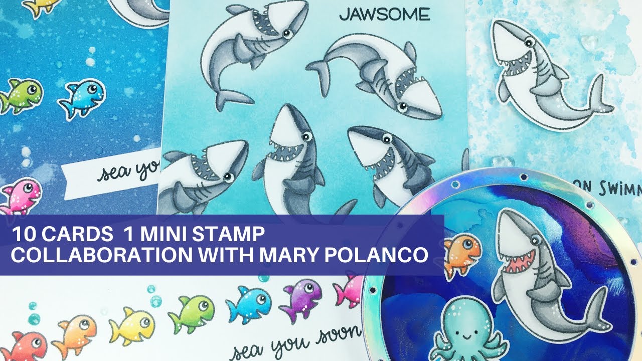 10 Cards 1 Mini Stamp | Collaboration with Mary Polanco | Sunny Studio Sea You Soon