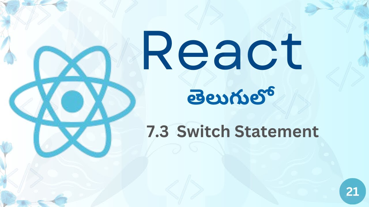 Switch Statement in React |  React Full Course in Telugu | TechZoom Media | TZM