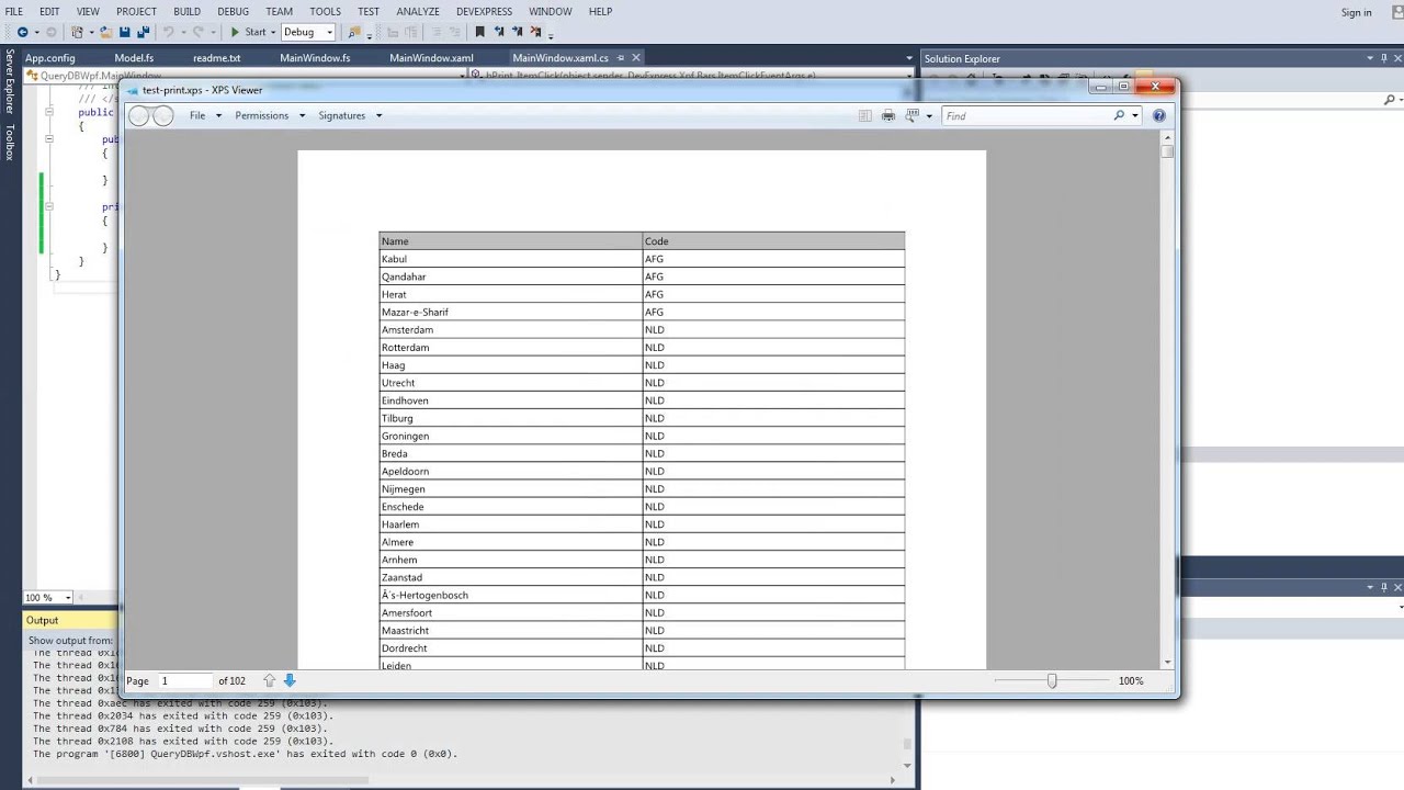 WPF - Db access & Printing