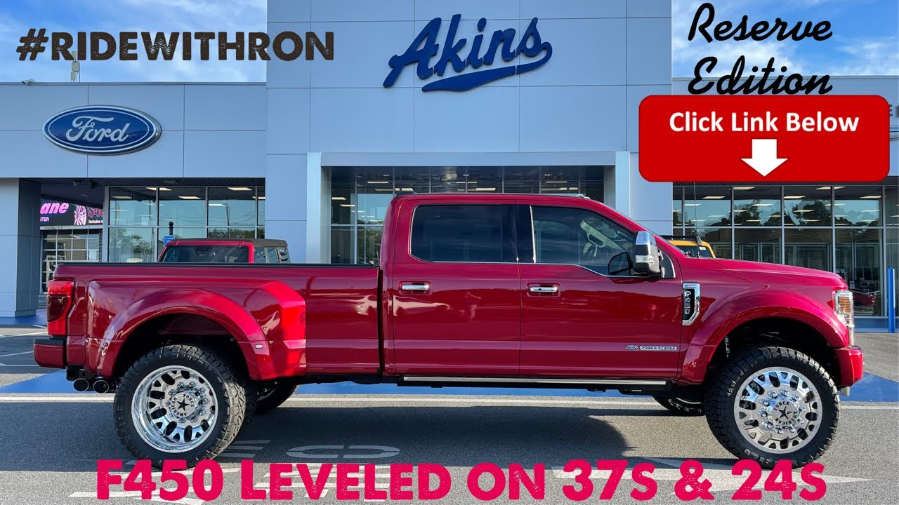 RAPID RED Ford F450 Platinum RESERVE Edition Leveled on 37s & 24s 2021 Custom Review Ride with RON