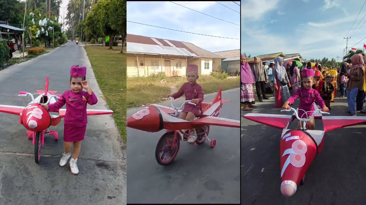 Cara Membuat sepeda hias pesawat anak² dari kardus#tutorial #karnaval #pesawat#sepedahias