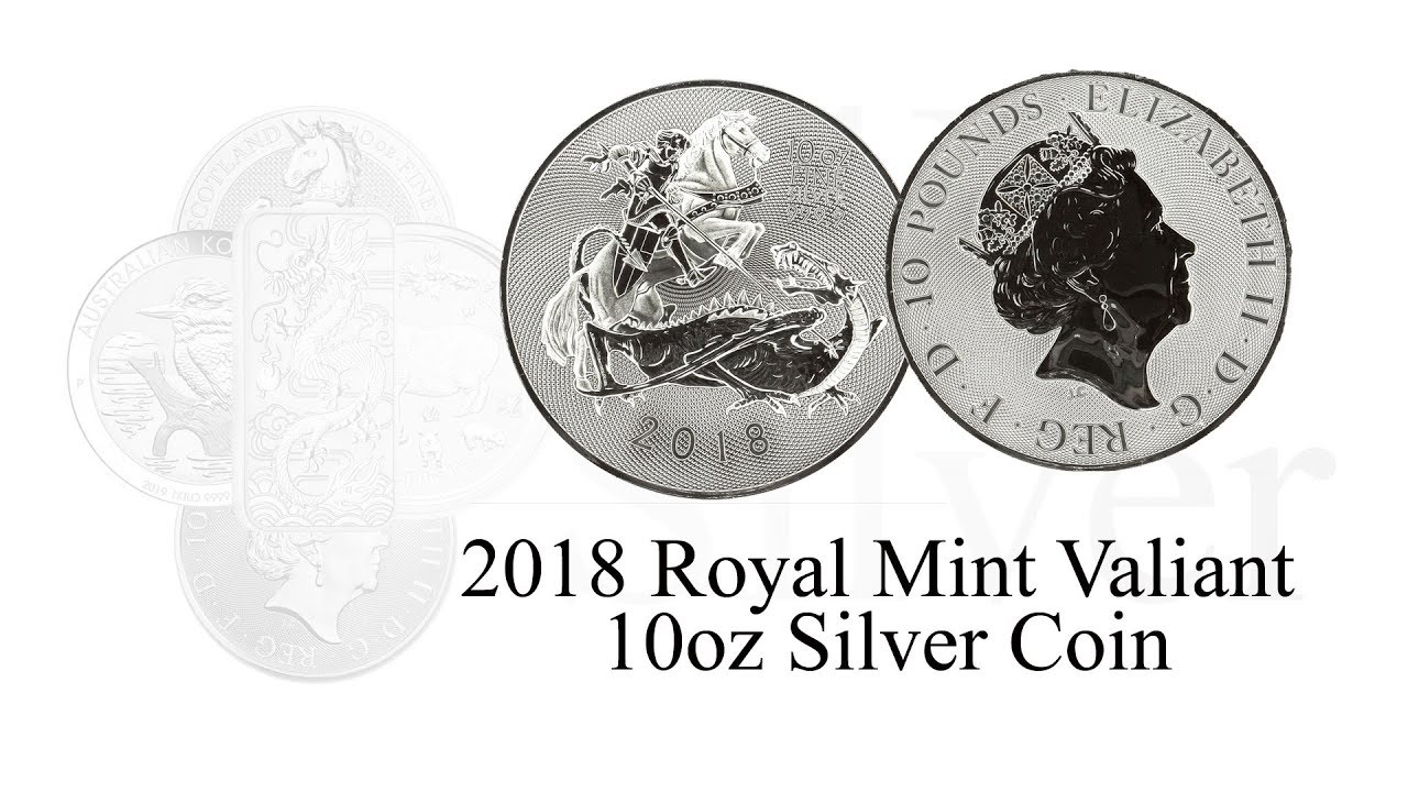 10oz Valiant Silver Bullion Coin 2018 Royal Mint  - St. George's Day
