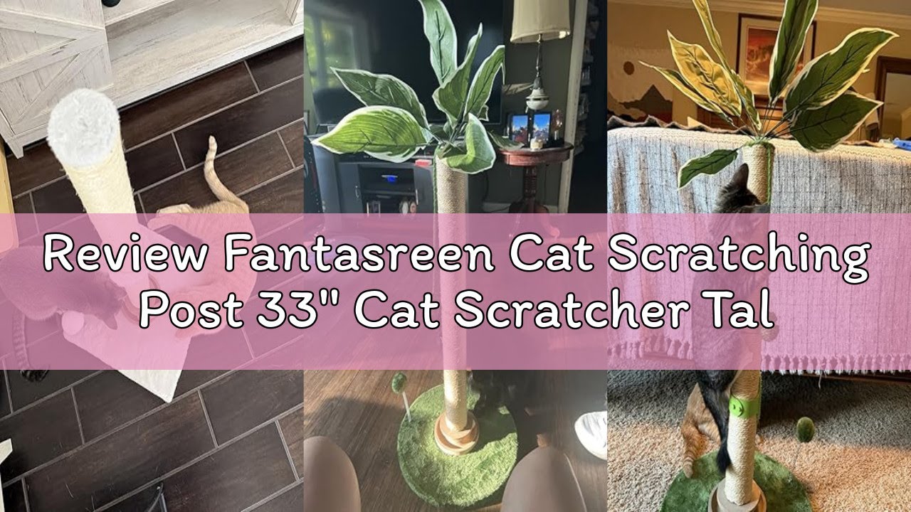 Review Fantasreen Cat Scratching Post 33'' Cat Scratcher Tall Scratching Posts for Indoor Cats with