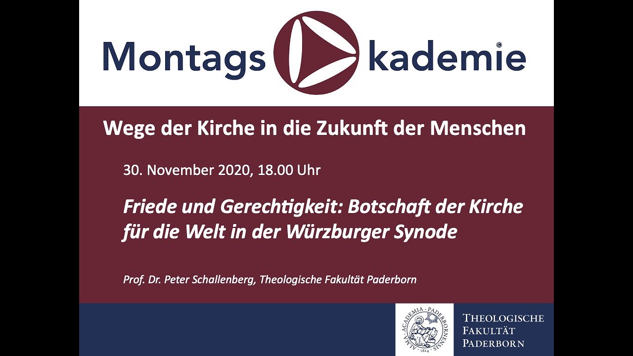 Montagsakademie (30.11.2020) | Wege der Kirche in die Zukunft der Menschen | Peter Schallenberg