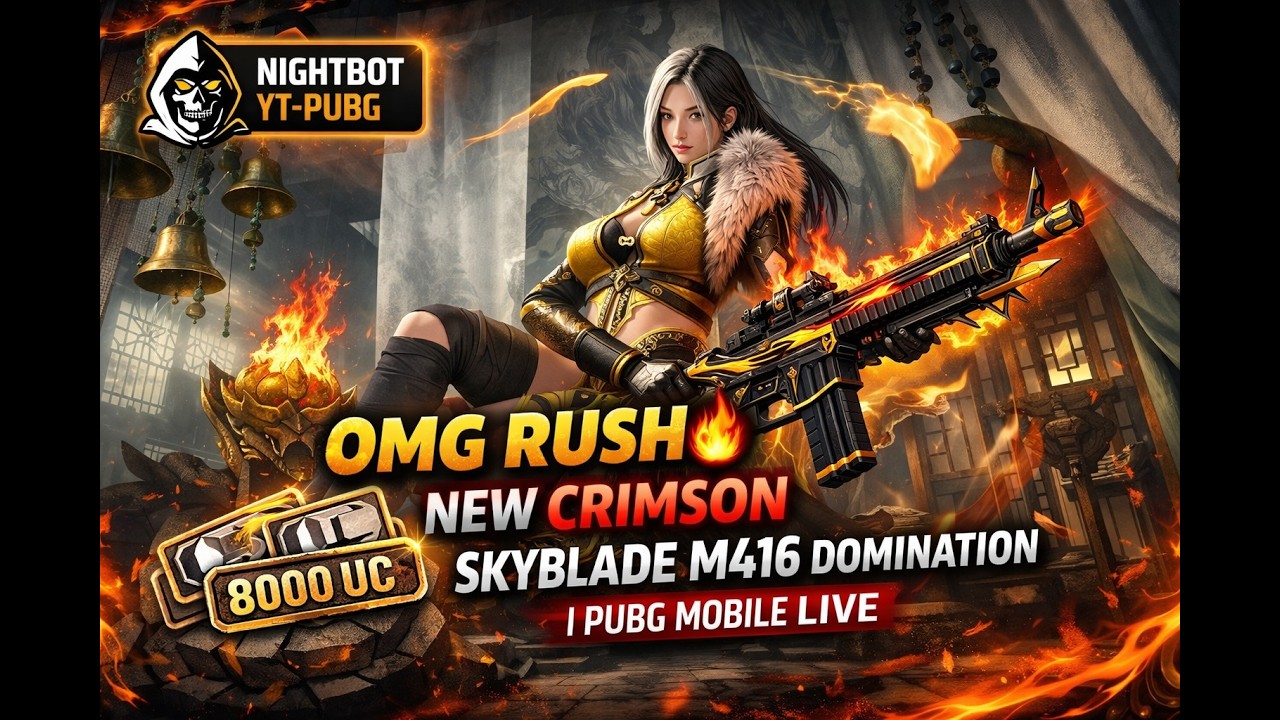OMG RUSH 🔥 NEW Crimson Skyblade M416 DOMINATION | PUBG Mobile LIVE