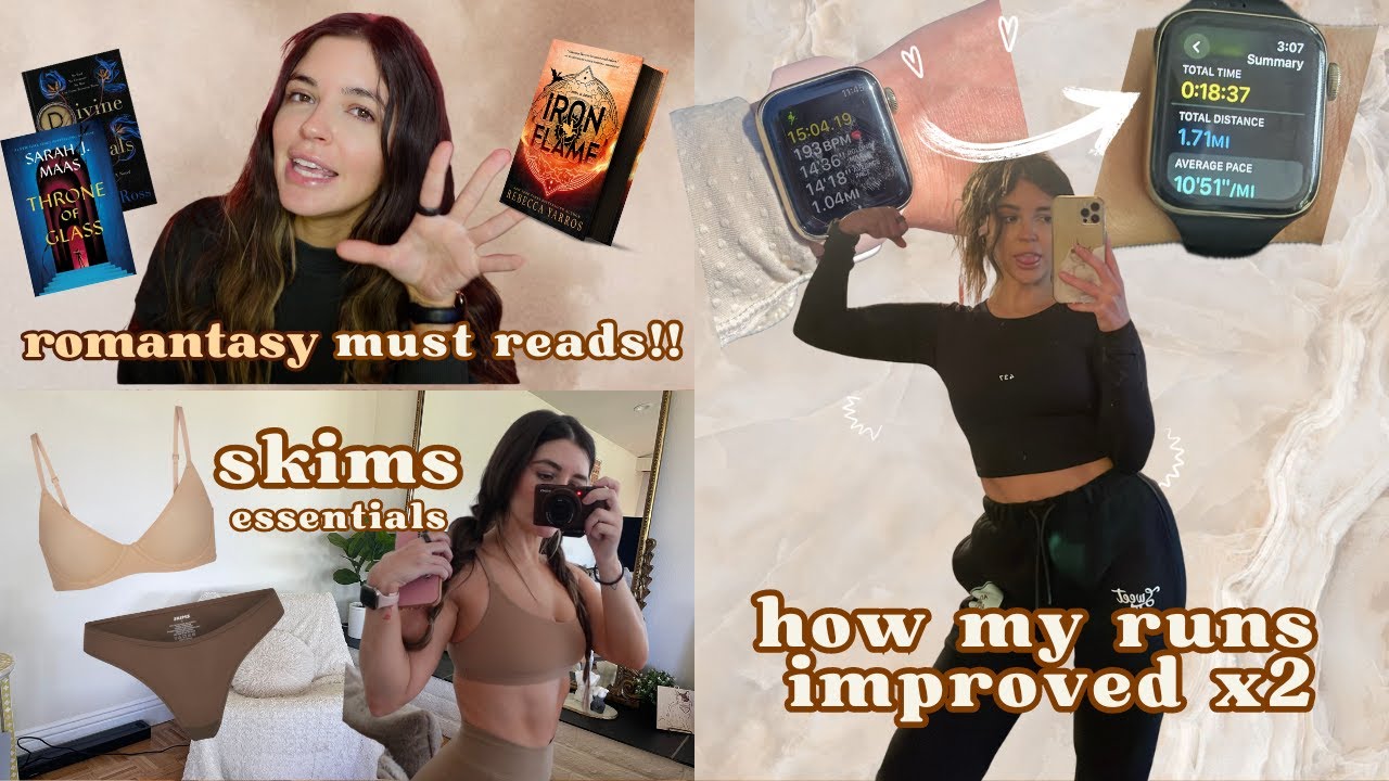 running 2x better, SKIMS, romantasy MUST READS | vlog