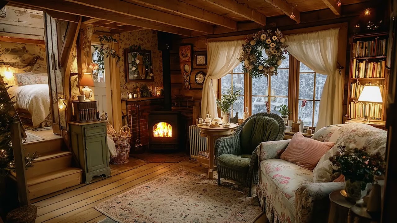 The Fire That Stayed After the Long Winter Began | Cozy Fireplace Ambience for Sleep 🔥
