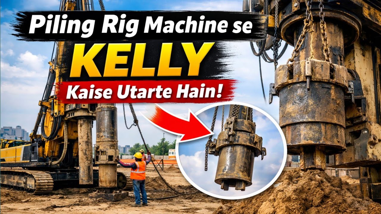 कैली उतारते समय कितना ख़तरा होता है |  piling rig machine #construction