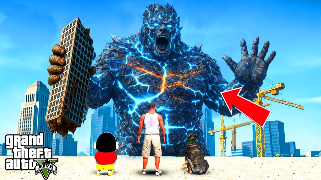 GTA V : Franklin & ShinChan⚡Escape Biggest ICE Titan VS Avengers GTA 5 In Telugu