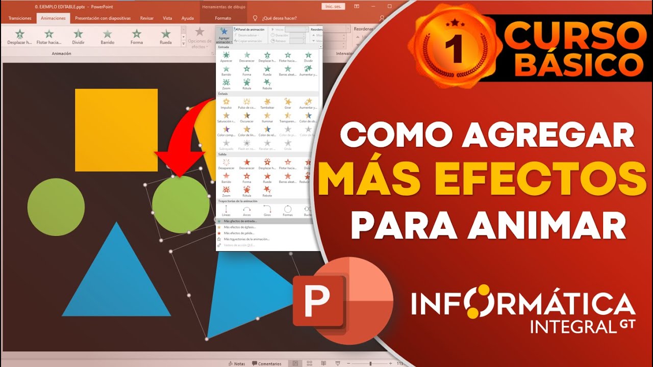 COMO AGREGAR MÁS EFECTOS DE ANIMACIÓN EN POWER POINT | Curso Básico