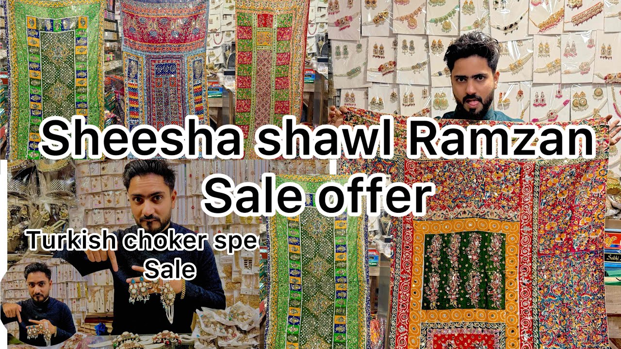 Watch full video sheesha shawls & turkish choker sets pr Eid sale Mela contact on what’s ap 