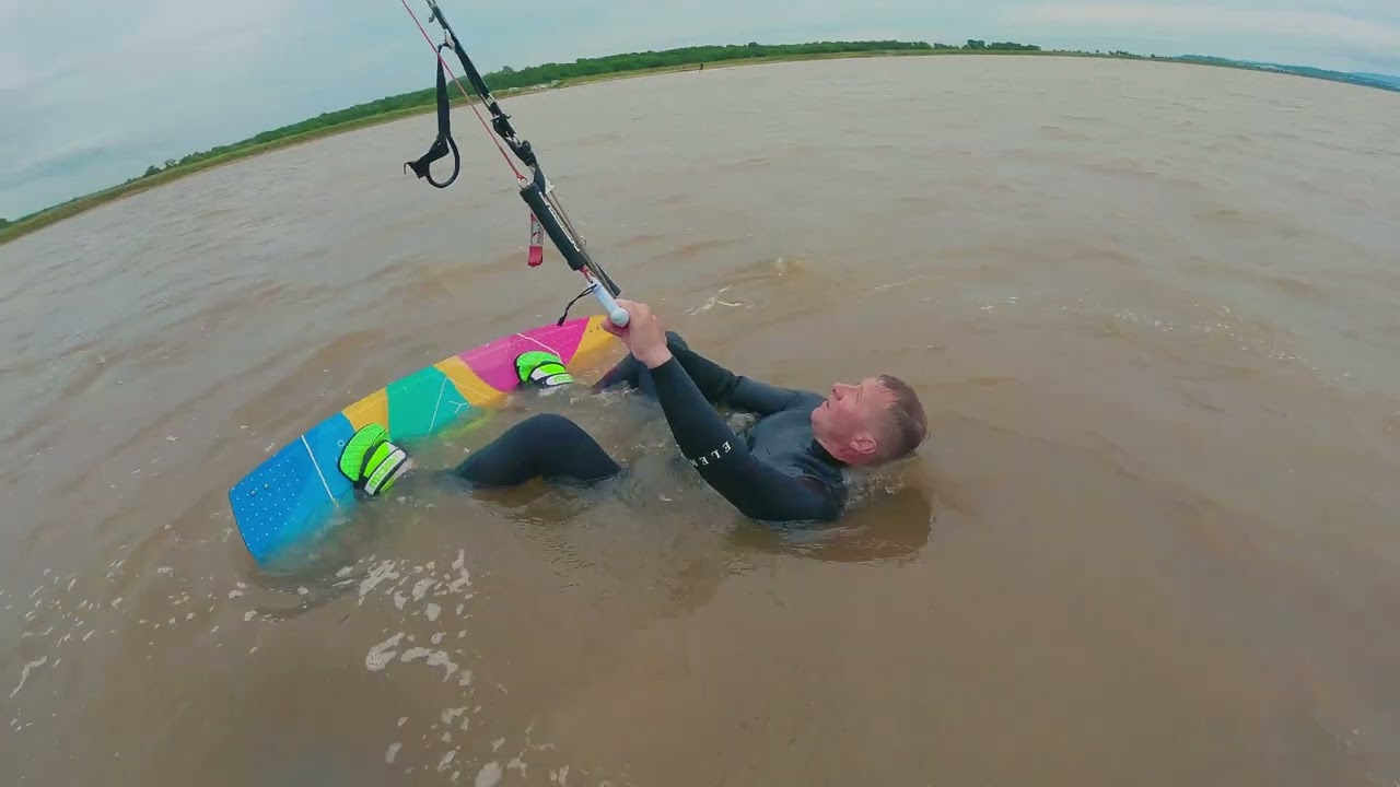 The new kiteboarder was able to ride