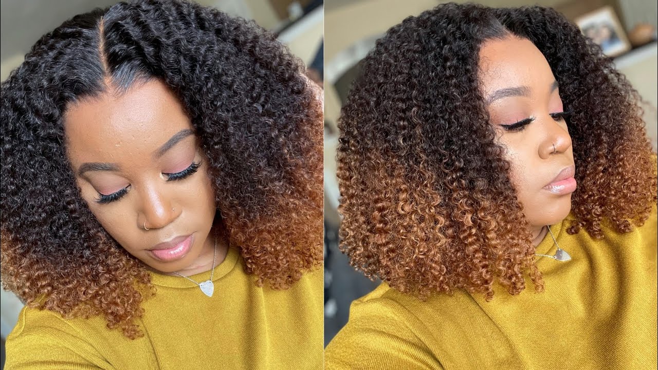 No Bleaching Needed, Very Natural I 13X6 Ombre Coily Lace Front Wig I HergivenHair