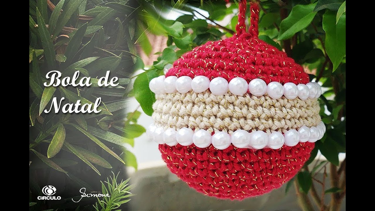 Enfeite de Natal , bola de Natal de Crochê professora Simone Eleotério