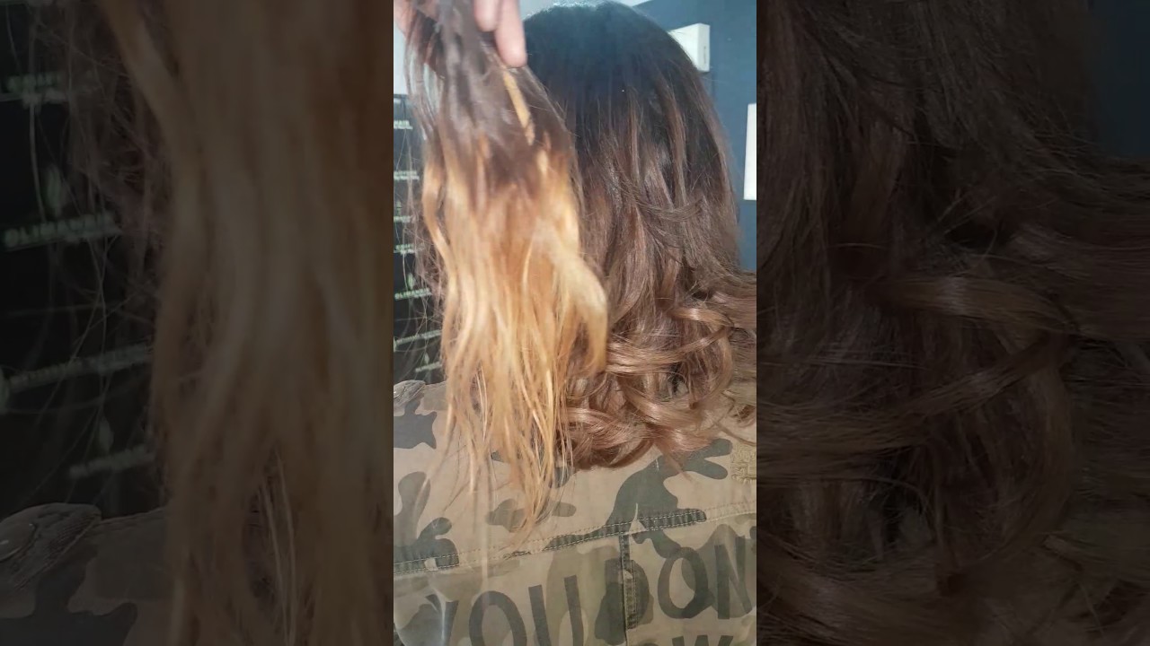 patine sur cheveux roux-orangé