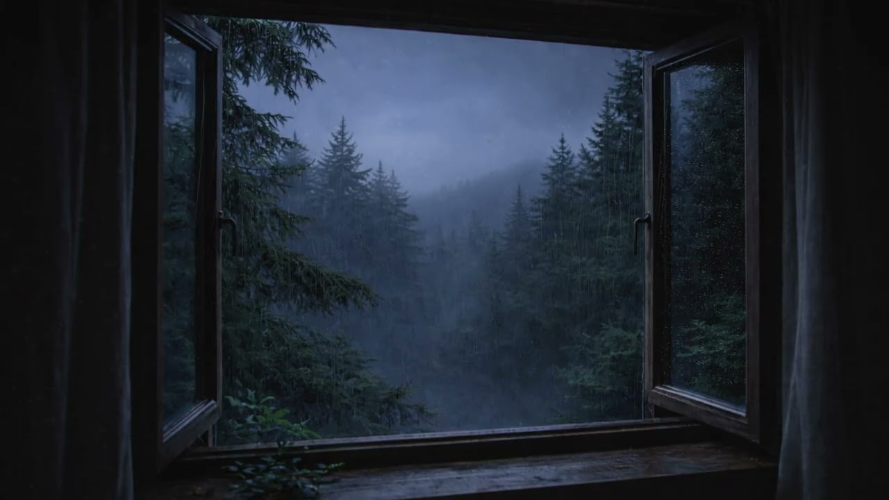 Gentle Thunder at Night ⛈️ | Soft Lightning Sounds for Deep Sleep