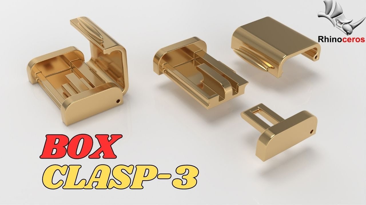 Box Clasp -3 | Rhinoceros  Clasp Modelling ||