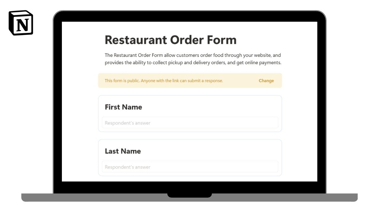 Restaurant Order Form | How to track restaurant order form in 