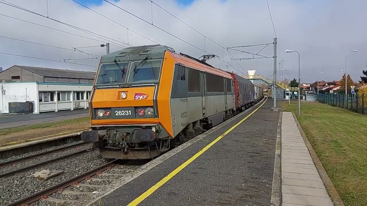 BB 26231 B&eacute;ton et Acheminement d'une Z 23500 Aura en gare de Gerzat
