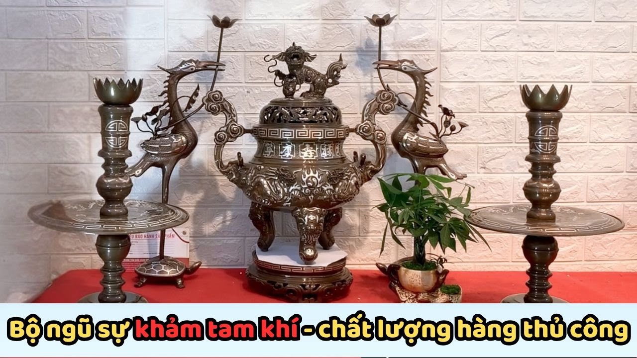 Khám Phá Bộ Ngũ Sự Khảm Tam Khí : Tinh Hoa Nghệ Thuật Đồng Thủ Công Độc Đáo