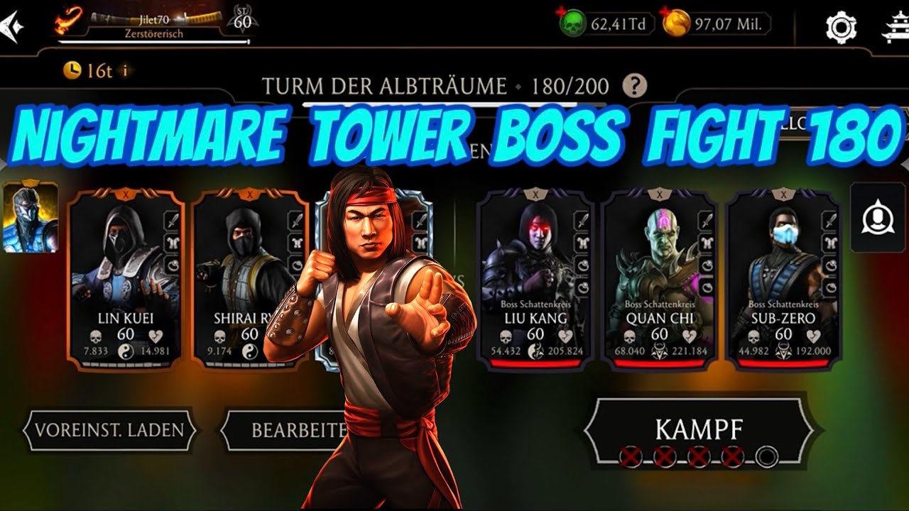Mk mortal kombat mobile nightmare tower boss fight 180