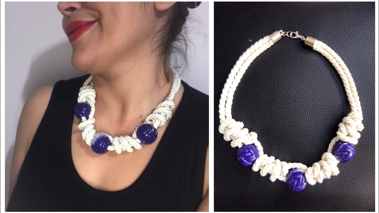 Handmade macrame accessory tutorial, handmade macrame necklace