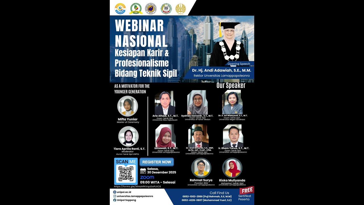 Webinar Nasional Kesiapan Karir & Profesionalisme Bidang Teknik Sipil